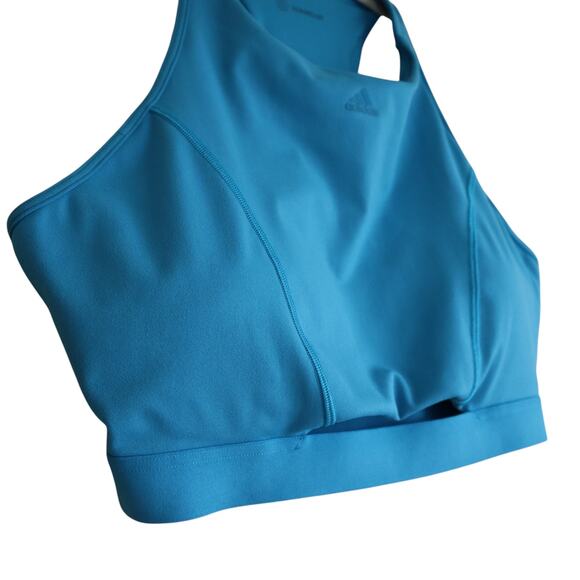 Adidas X Parley Womens Coreflow Aeroready Sports Bra Size XL Craft Blue Cutout - Picture 3 of 9